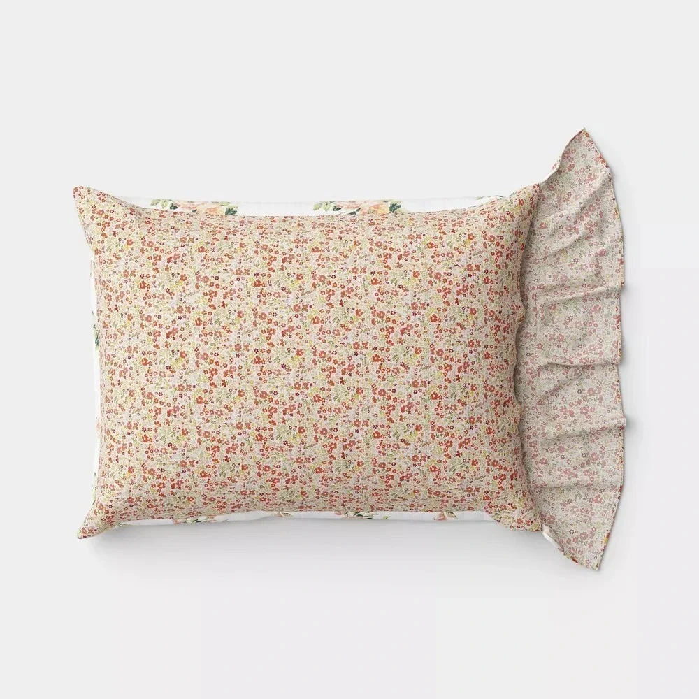 3pc Teen Printed Floral Double Ruffle Comforter Set - Threshold‎ Studio McGee